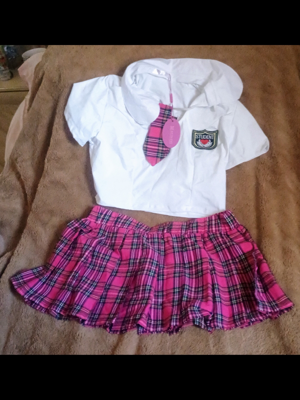 Perfect For Halloween 🎃 Or Cosplay - Pink Plaid Schoolgirl Set